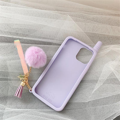 Cute Purple Baby Love Heart Silicone Back Cover