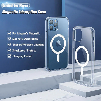Transparent Magnetic Wireless Charging Phone Case 