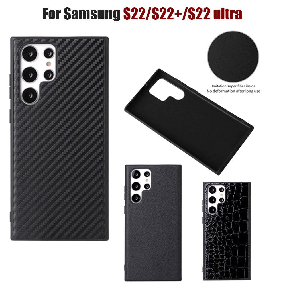 Samsung S22 Leather Case | S22 Black Leather Case | Easy Cases